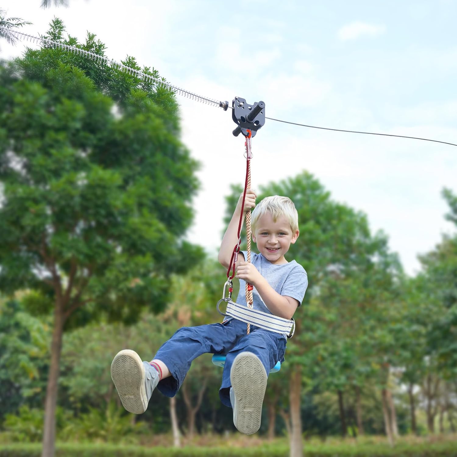 Slackers 90' Eagle Zipline Kit with Seat + Spring Brake