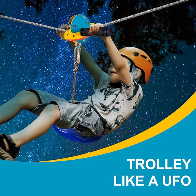 Slackers 100' Night Riderz Zipline Kit with LED Seat + Spring Brake